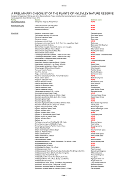 A Preliminary Checklist of the Plants of Nylsvley