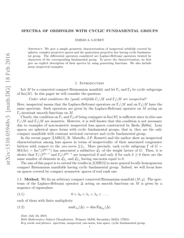 Spectra of Orbifolds with Cyclic Fundamental Groups