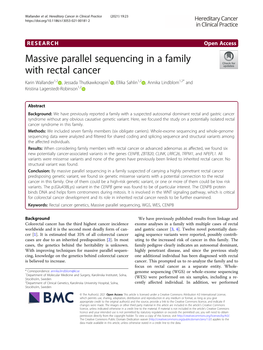 Massive Parallel Sequencing in a Family with Rectal Cancer