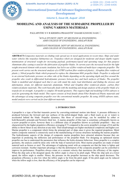 Modeling and Analysis of the Submarine Propeller by Using Various Materials