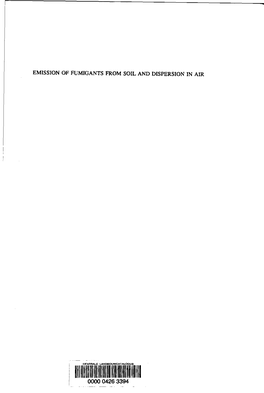 Emission of Fumigants from Soil and Dispersion in Air