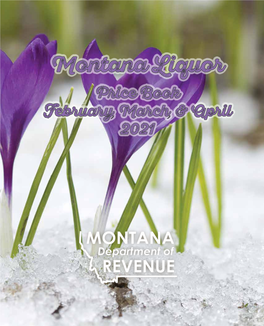 Montana Liquor Price Book February, March, & April 2021