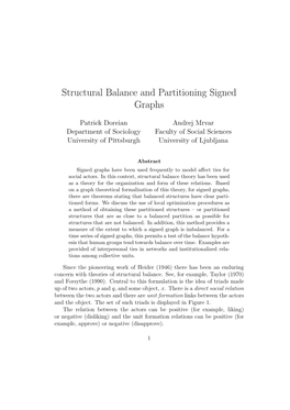 Structural Balance and Partitioning Signed Graphs