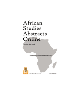 African Studies Abstracts Online: Number 52, 2015