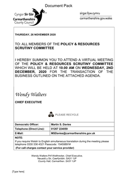 (Public Pack)Agenda Document for Policy & Resources Scrutiny