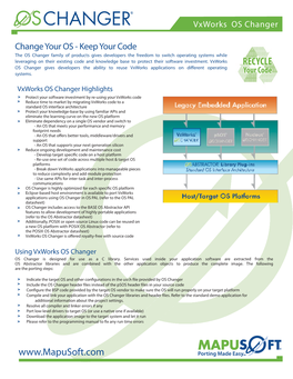 Vxworks OS Changer Gives Developers the Ability to Reuse Vxworks Applications on Diff Erent Operating Systems