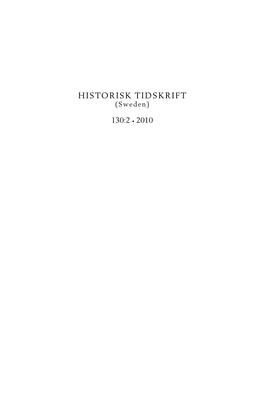 HISTORISK TIDSKRIFT (Sweden)