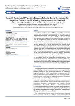 Fungal Infections in HIV-Positive Peruvian Patients: Could the Venezuelan Migration Cause a Health Warning Related-Infectious Diseases?