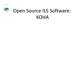 Open Source ILS Software: KOHA