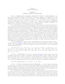 Title 47 Mines and Mining Chapter 7 Mineral Rights In