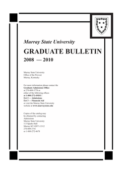 Graduate Bulletin 2008 — 2010