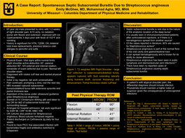 Spontaneous Septic Subacromial Bursitis Due to Streptococcus