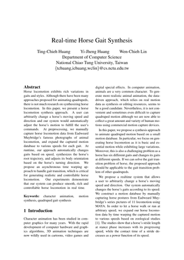 Real-Time Horse Gait Synthesis