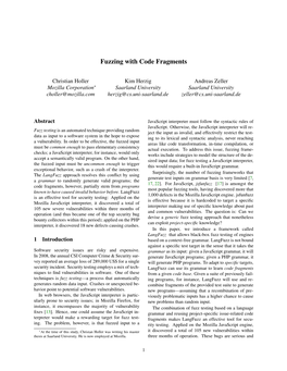 Fuzzing with Code Fragments