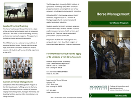 Horse Management Brochure