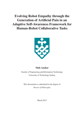 Evolving Robot Empathy Through the Generation of Artificial Pain in An