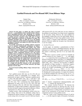 Garbled Protocols and Two-Round MPC from Bilinear Maps