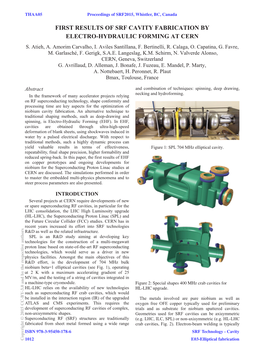 First Results of Srf Cavity Fabrication by Electro-Hydraulic Forming at Cern S