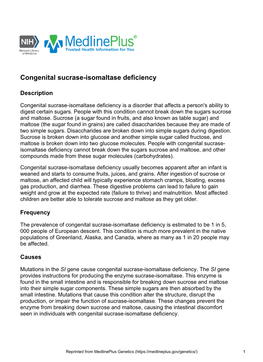 Congenital Sucrase-Isomaltase Deficiency