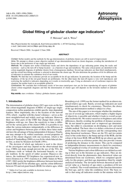 Global Fitting of Globular Cluster Age Indicators