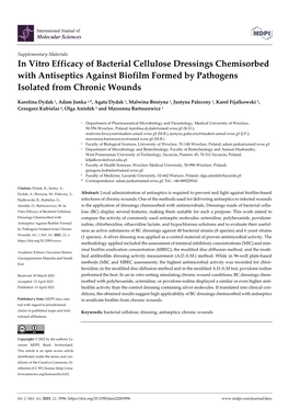 In Vitro Efficacy of Bacterial Cellulose Dressings Chemisorbed with Antiseptics Against Biofilm Formed by Pathogens Isolated from Chronic Wounds