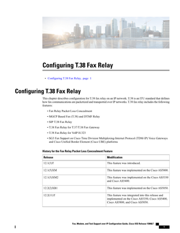 Configuring T.38 Fax Relay