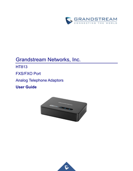 HT813 FXS/FXO Port Analog Telephone Adaptors User Guide