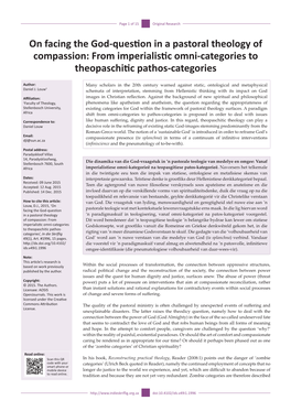 On Facing the God-Question in a Pastoral Theology of Compassion: from Imperialistic Omni-Categories to Theopaschitic Pathos-Categories