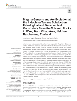 Magma Genesis and Arc Evolution at the Indochina Terrane Subduction