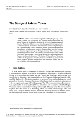 The Design of Akhmat Tower