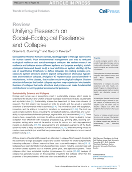 Unifying Research on Social–Ecological Resilience and Collapse Graeme S