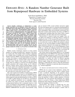 ERHARD-RNG: a Random Number Generator Built from Repurposed Hardware in Embedded Systems