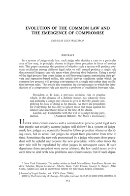 Evolution of the Common Law and the Emergence of Compromise