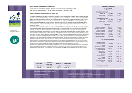 ASVA Visitor Trend Report, August 2019 August 2019 Dashboard