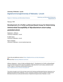 Development of a Firefly Luciferase-Based Assay For