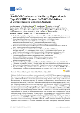 Small Cell Carcinoma of the Ovary, Hypercalcemic Type (SCCOHT) Beyond SMARCA4 Mutations: a Comprehensive Genomic Analysis