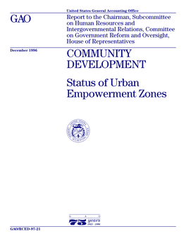 COMMUNITY DEVELOPMENT: Status of Urban Empowerment Zones