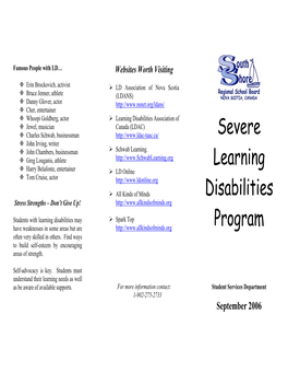 Severe Learning Disabilities Program