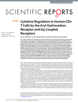Cytokine Regulation in Human CD4 T Cells by the Aryl Hydrocarbon