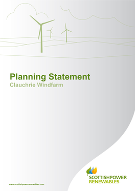 Planning Statement Clauchrie Windfarm