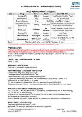 FOLFIRI (Irinotecan / Modified De Gramont)