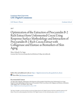 Optimization of the Extraction of Procyanidin B-2 Rich Extract From