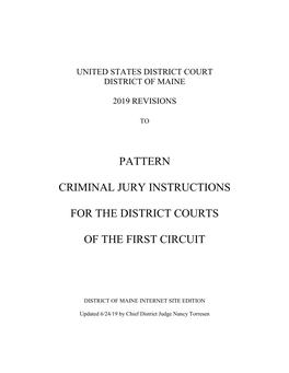 Pattern Criminal Jury Instructions for the District Courts of the First Circuit)