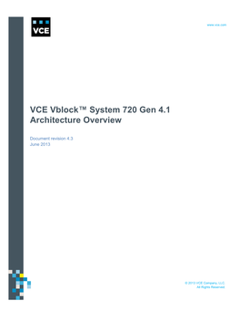 VCE Vblock™ System 720 Gen 4.1 Architecture Overview Revision History