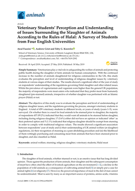 Veterinary Students' Perception and Understanding of Issues