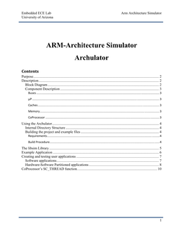 ARM-Architecture Simulator Archulator