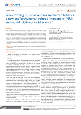 A New Era for AI, Human-Robotic Interactions (HRI), and Multidisciplinary Social Science?
