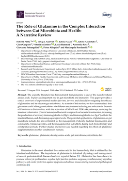 The Role of Glutamine in the Complex Interaction Between Gut Microbiota and Health: a Narrative Review