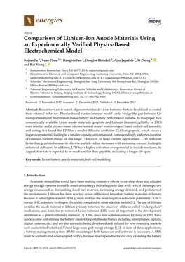 Comparison of Lithium-Ion Anode Materials Using an Experimentally Verified Physics-Based Electrochemical Model