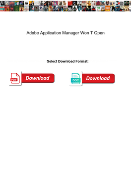 Adobe Application Manager Won T Open